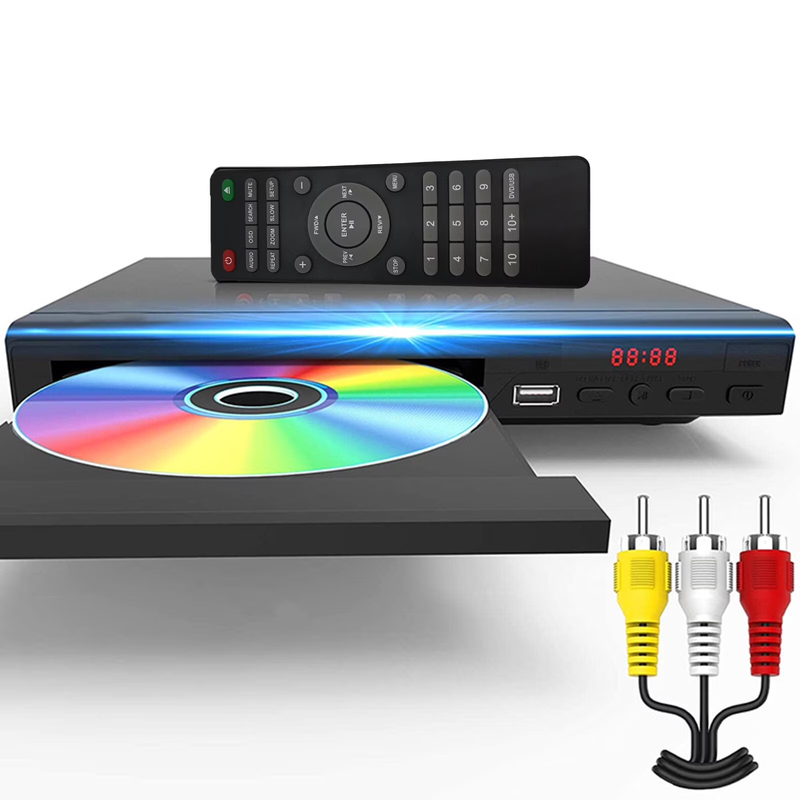 DVD Player for TV All Regions CD USB AV Output Elderly Simple Black3