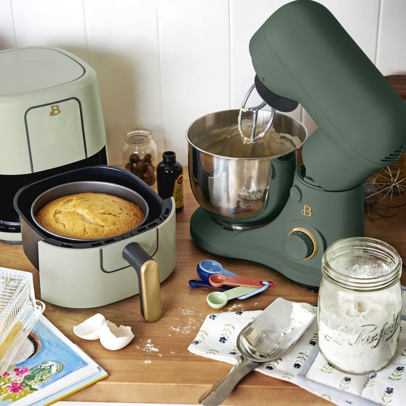 3.5 Qt Stand Mixer Thyme Green w/ Flat Beater Dough Hook & Whisk10