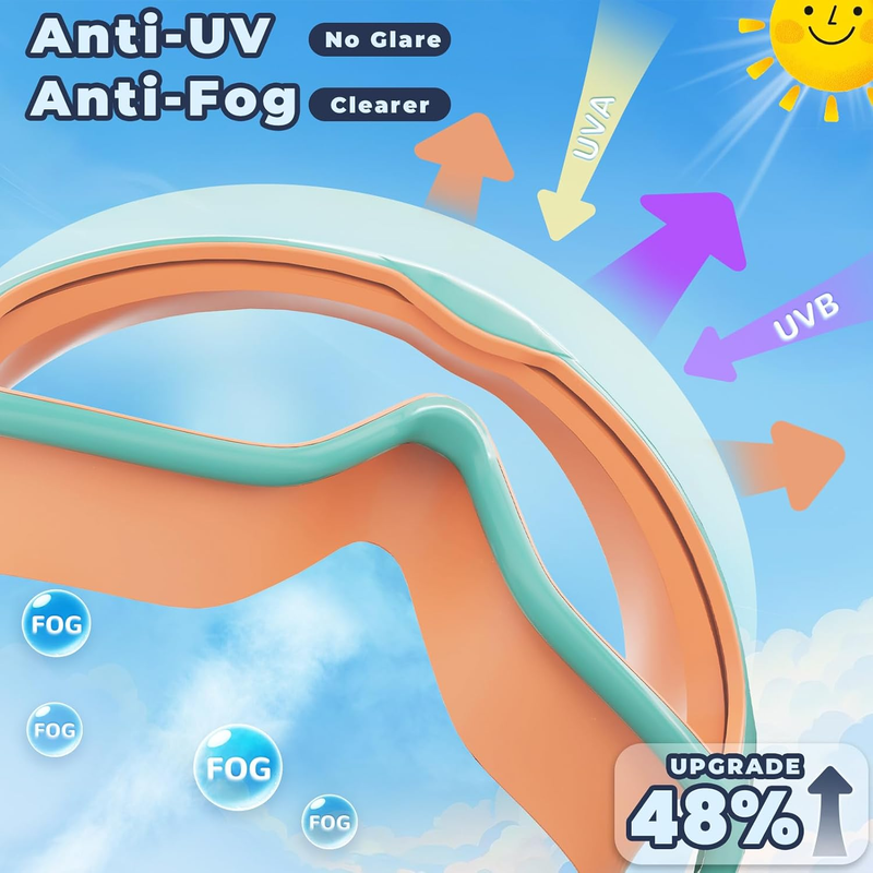 2 Pack Youth Swim Goggles Boys Girls Anti Fog UV Protection Pool Goggles4