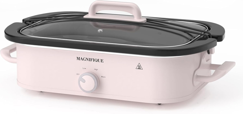 4QT Slow Cooker w/ Ceramic Nonstick Dish Temp Control Glass Lid8