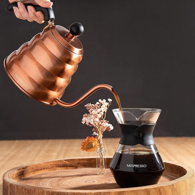 Gooseneck Coffee Kettle 1.2L 40Oz Stainless Steel Copper Pour Over6