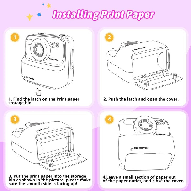 Kids 1080P HD Dual-Lens Instant Camera with Print Paper & 32G Card7