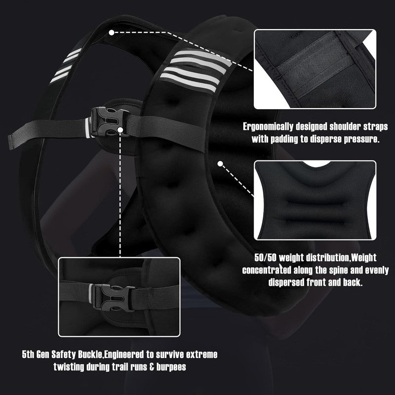 Weighted Vest 5 30Lbs for Men Women w/ Reflective Stripe for Workout Running4