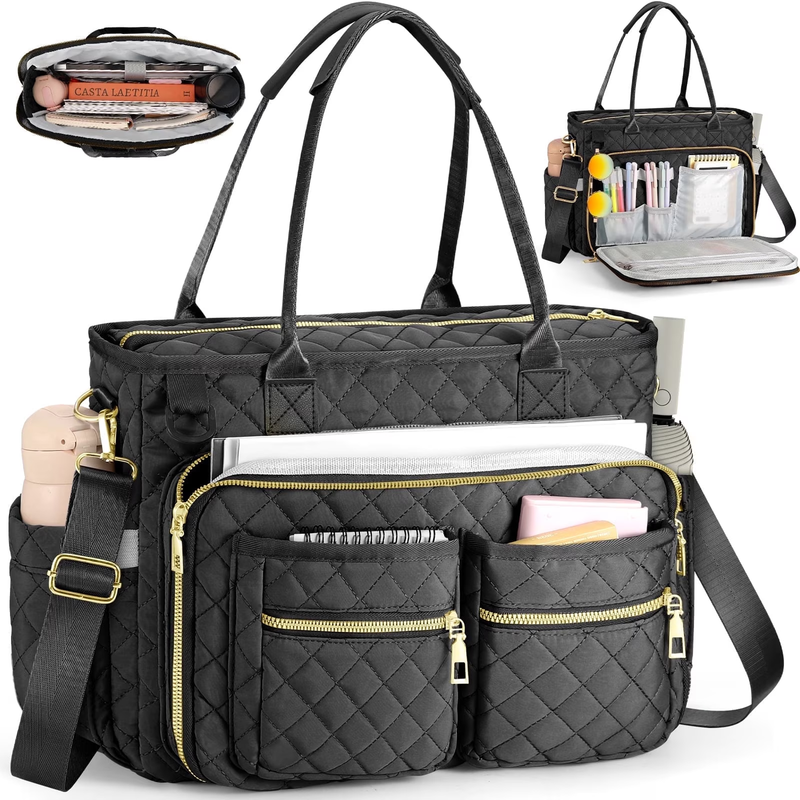 Large Capacity Womens Work Bag Multi-Functional Teacher Tote Bag with Laptop Com0