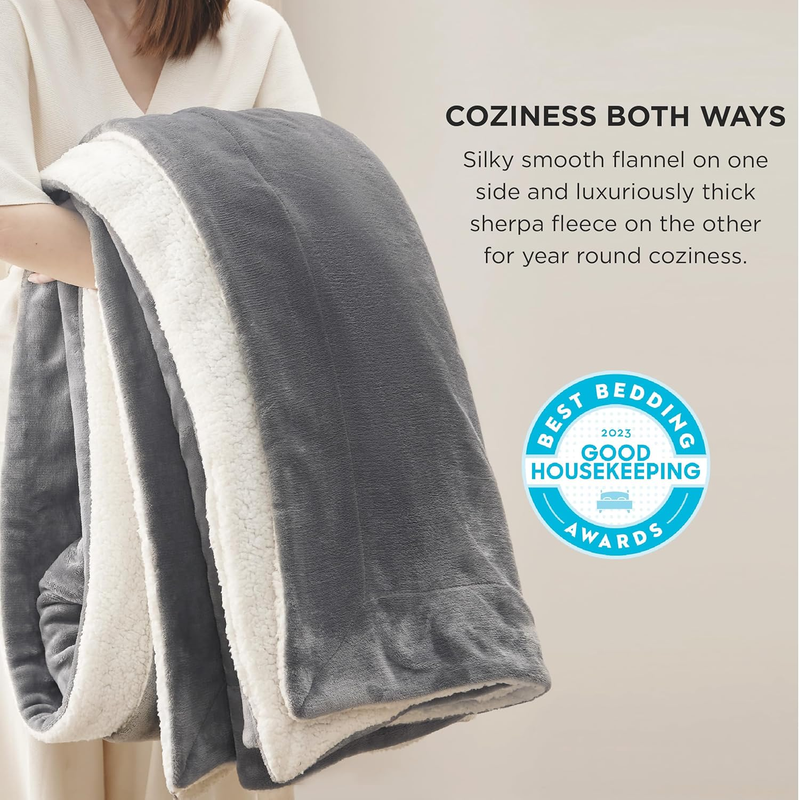 Gentlesoft Sherpa Fleece Blankets Queen Size for Bed - Thick and Warm, Soft Fuzz3