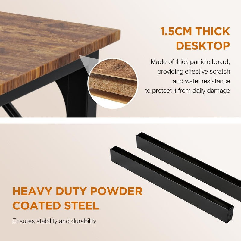 Modern Adjustable Computer Desk for Home Office   32 Inch Brown Table6