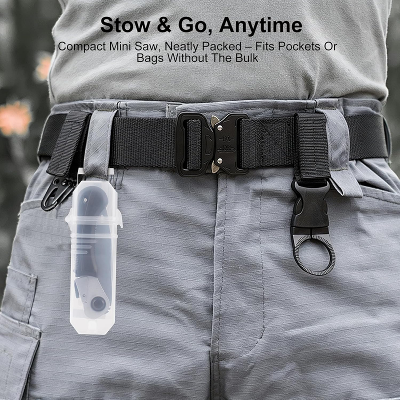 Outdoor Portable Mini Saw – Compact Folding Design + Belt-Mount Transparent Case2