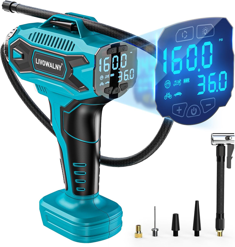 Tire Inflator Air Compressor Compatible with Makita 18V Battery,  160PSI Cordles10