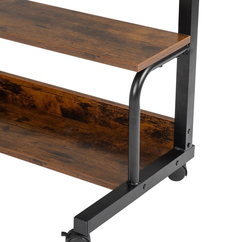 Rolling Computer Desk Stand Side Table Coffee Sofa End Cart w/ USB Charging9