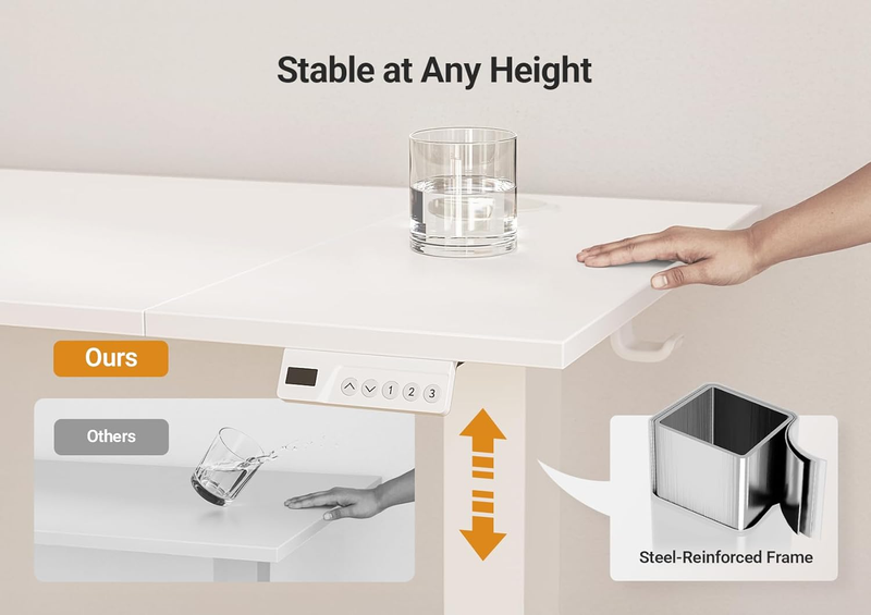 48x24 Electric Standing Desk Adjustable Sit Stand Desk White Frame6