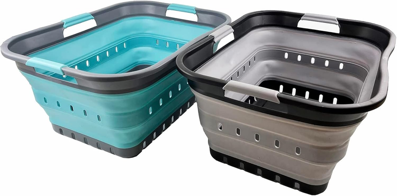 42L Collapsible Plastic Laundry Basket Foldable Portable Space-Saving Hamper10