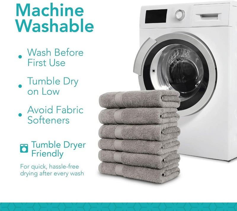 Pleasant Home Bath Towels Set of 6 (24” X 50”) 100% Cotton, 515 GSM | Lightweigh4