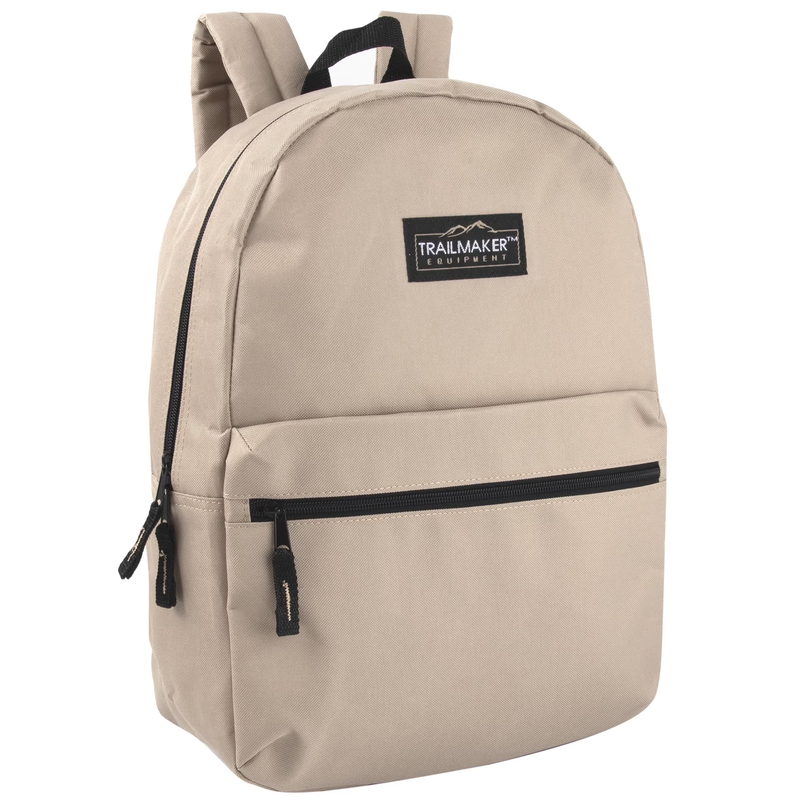 17 Inch Classic Backpack Khaki School Travel Work Gym Bookbag11