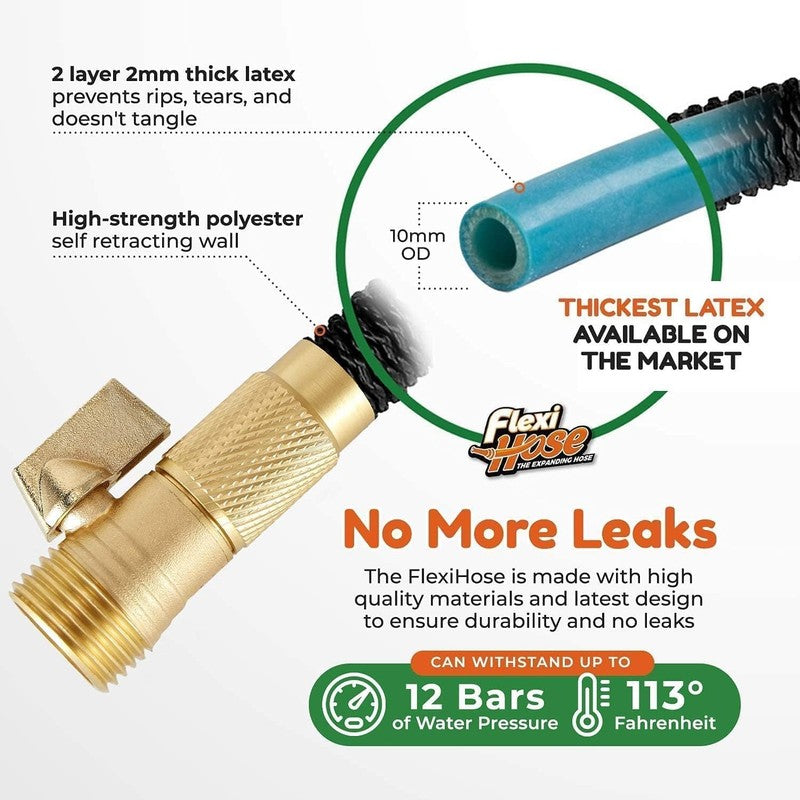 Expandable Garden Hose with 8 Function Nozzle, 50FT - Lightweight Retractable Ga3