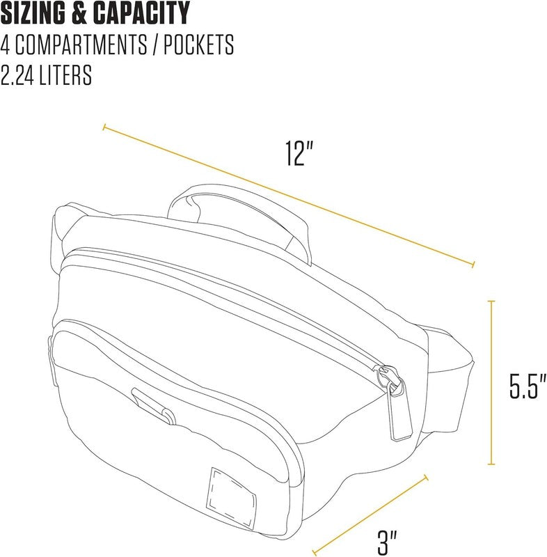 Classic Adjustable Sling Bag, Durable, 600 Denier Water Resistant Hip Pack4