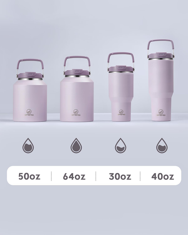 40oz Stainless Steel Tumbler with Handle Straw Lid Insulated Travel Mug 48H Temp5