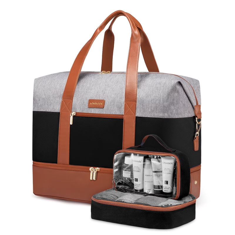 Women Travel Duffel Bag Large Weekender Gym Bag Shoe Compartment Packing Cubes0