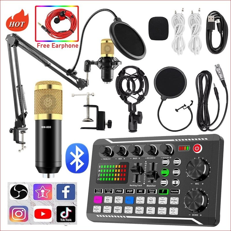 BM-800 Condenser Microphone Bundle – Podcast Mic with Voice Changer for Streamin7