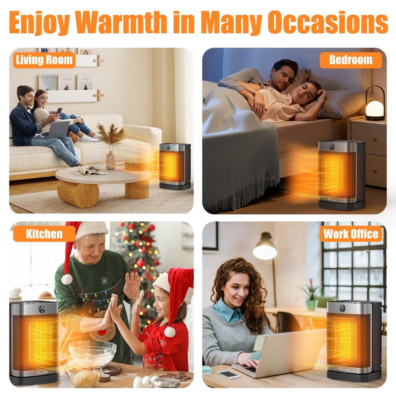 1500W Portable Space Heater w/ Remote, Oscillating, Timer, for Home/Office8