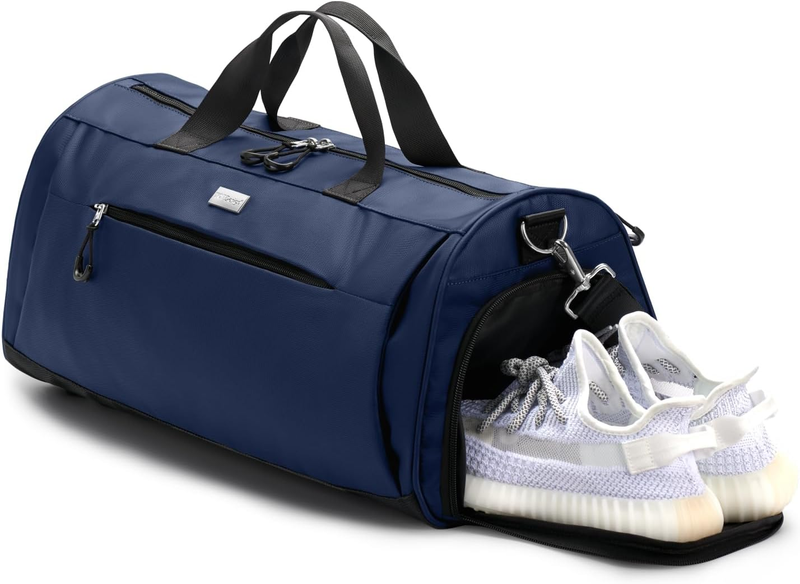 Gym Bag Unisex Duffel Shoe Compartment Wet Pocket Travel Sports Blue M8
