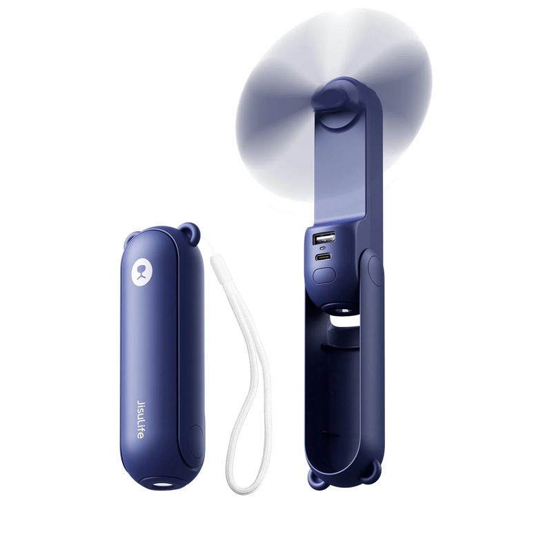 Portable Mini Fan Rechargeable Handheld 3 in 1 Pocket Fan Power Bank Blue9