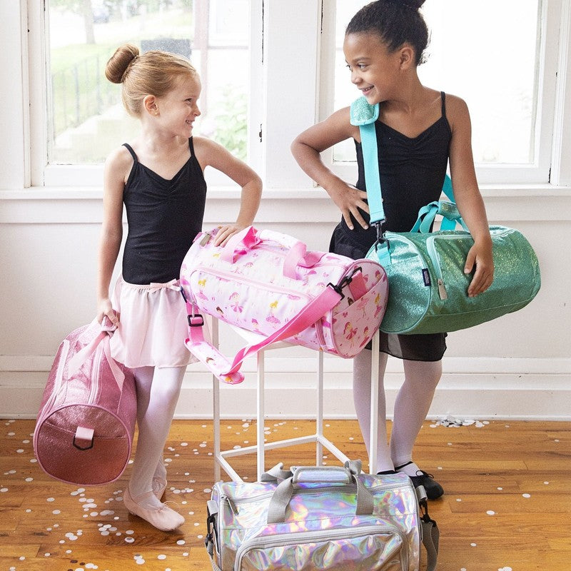 Kids Dance Bag for Boys and Girls, Lightweight, 17 Inch (Pink Glitter)1