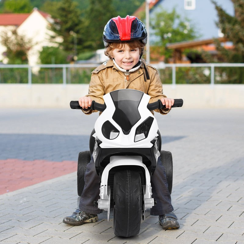 6V Kids Licensed Electric 3-Wheel Motorcycle Ride-On Black with Music & Light3