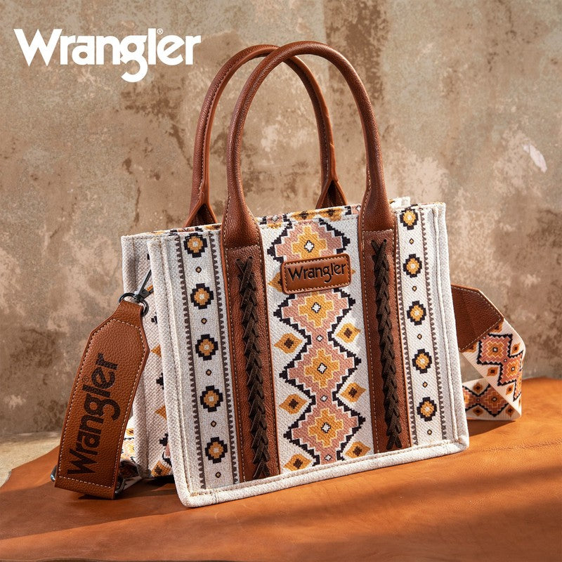 Wrangler Aztec Tote Bag for Women Boho Shoulder Purses and Handbags, Coffee1
