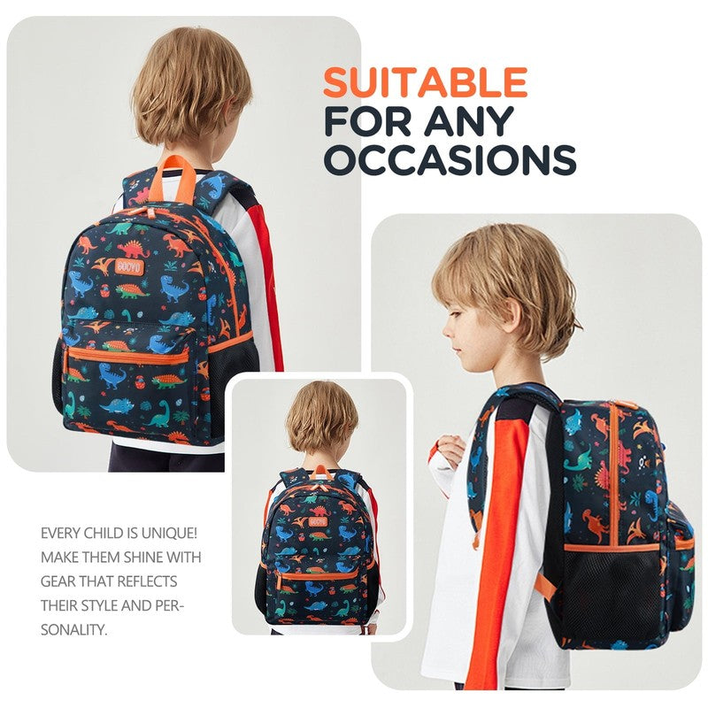 Kids Backpack for Boys, Dinosaur Waterproof Toddler Bookbag for Kids School Back3