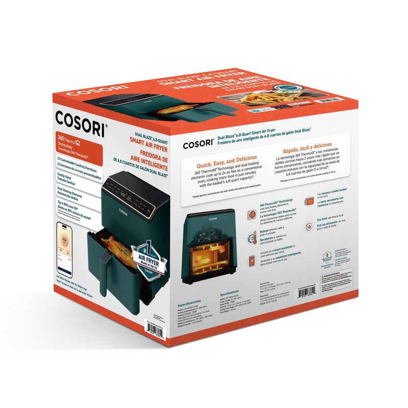 Dual Blaze 6.8Qt Ceramic Coating Smart Air Fryer Green4