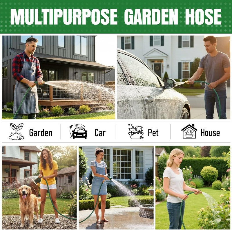 25Ft Garden Hose, Heavy Duty, Kink Resistant, Leakproof, Lightweight8