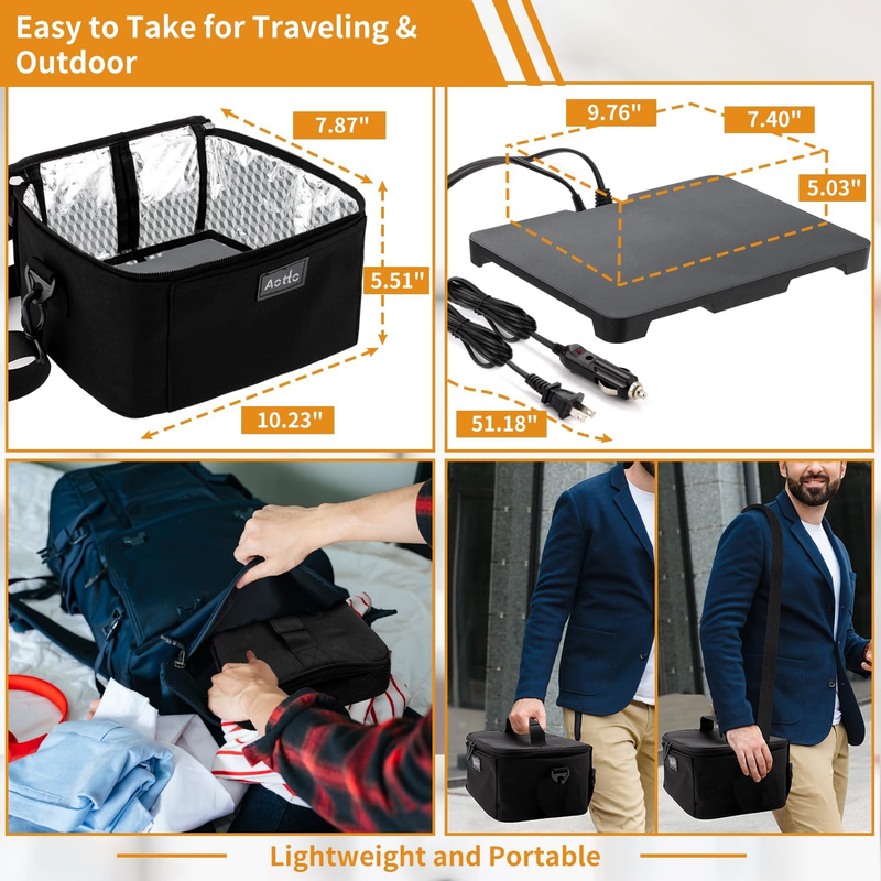 Portable Electric Lunch Box Food Warmer 12V/24V/110V Car Oven Black5
