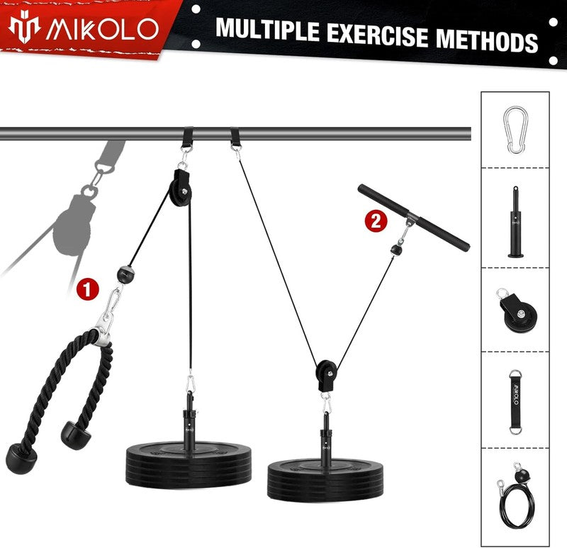 LAT Pulldown Dual Cable Machine 70/90in Home Gym Triceps Biceps Back4