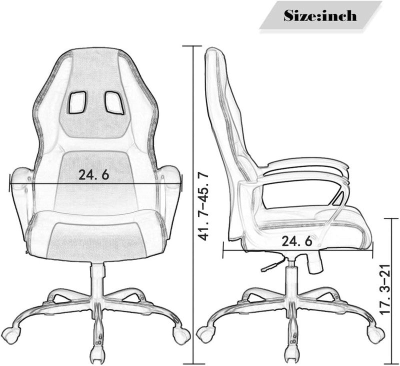 Affordable Ergonomic Office Chair with Lumbar Support   Blue Gaming Desk Chair2