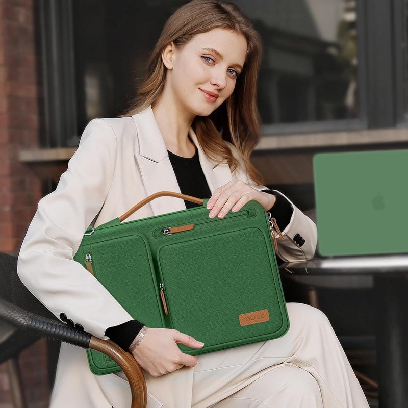 15.6 Inch Laptop Shoulder Bag 360 Protective Messenger 4 Zipper Pockets1