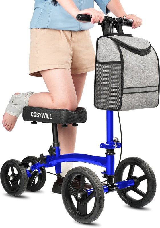 Steerable Knee Scooter All Terrain Foldable Walker Crutch Alternative Blue1