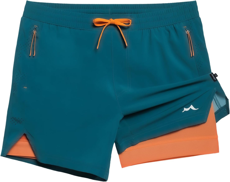 Men'S Athletic Running Shorts with Liner Ultra Lightweight Workout Shorts 5"/ 7"6