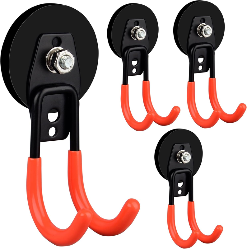 4 Pack Heavy Duty Magnetic Hooks Strong J Hooks for Garage & Tools8