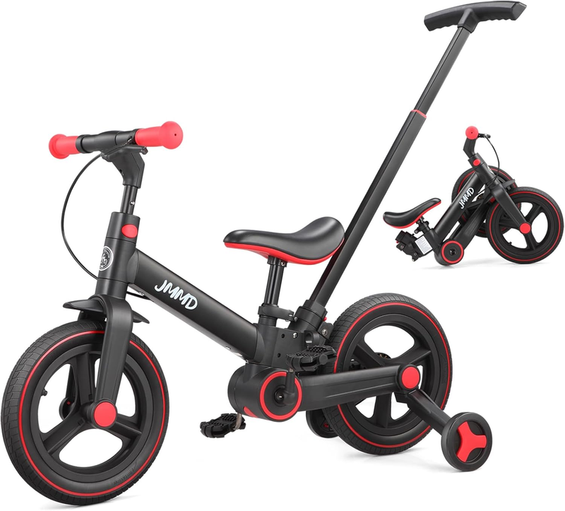 6-in-1 Toddler Bike 12" Balance Bike Push Handle Training Wheels Kids11