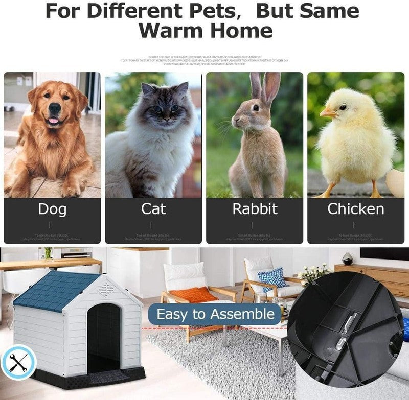 Dog House Pet Kennel with Air Vents, Indoor & Outdoor3