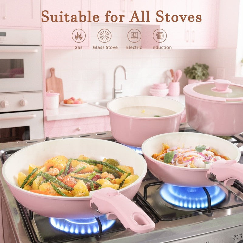 20-Piece Ceramic Pots and Pans Set, Nonstick Cookware Set with Detachable Handle2