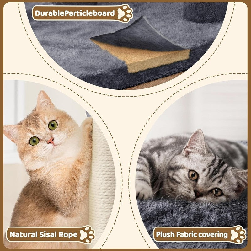 23.5" Cat Tree Tower with Condo, Sisal Scratching Posts & Activity Center5
