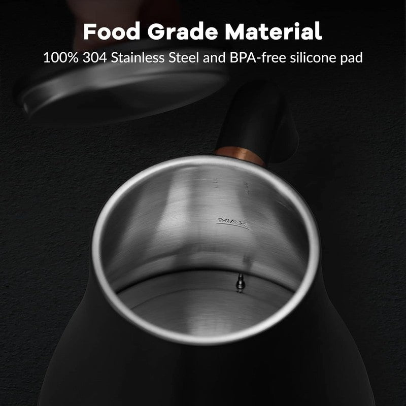Gooseneck Electric Kettle 0.8L 1200W Matt Black Temp Control Auto Shut Off6