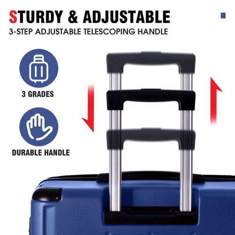 Carry on Luggage 24 Inch, ABS+PC Lightweight 65L Capacity Hardshell Suitcase wit5