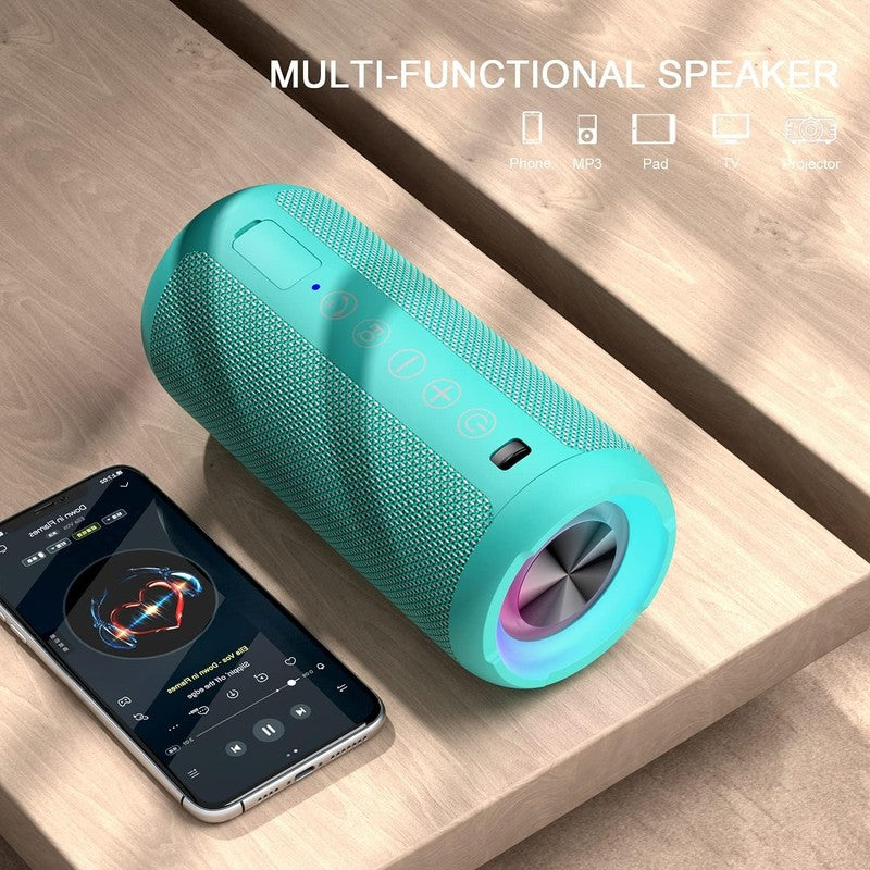 Portable Bluetooth Speaker 24W, IPX7, Deep Bass, RGB Lights, Dual Pairing4