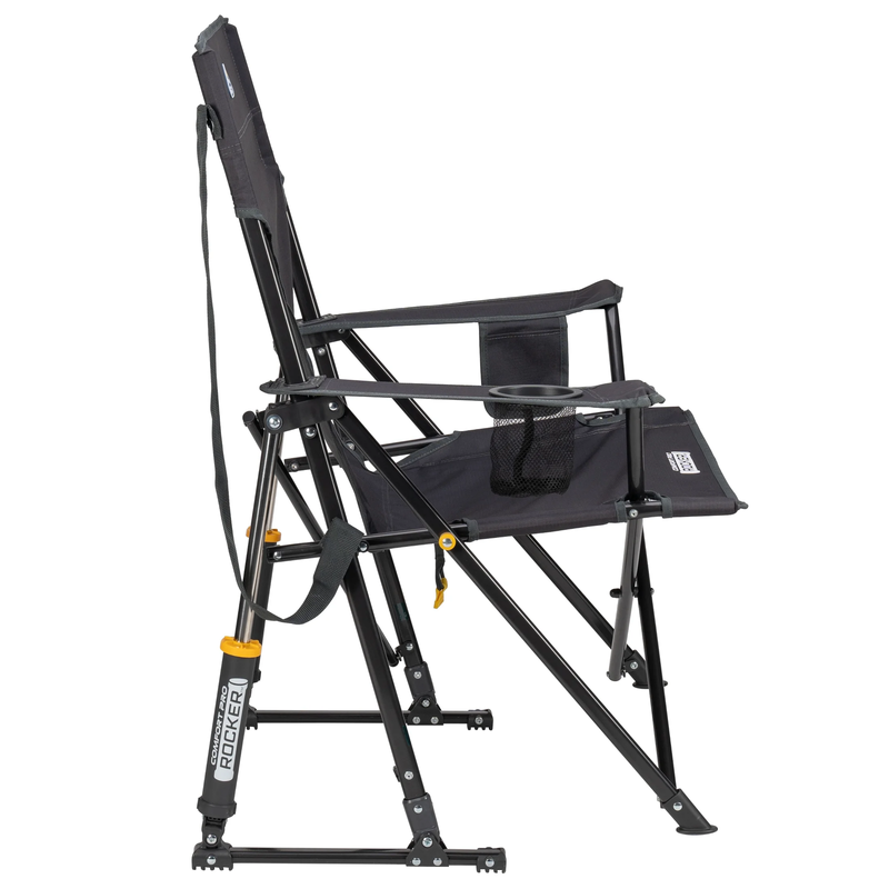 Comfort Pro Rocker Foldable Rocking Camp Chair with Solid Backrest,  Charcoal5