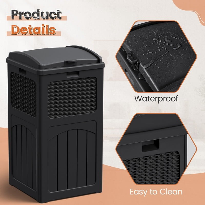Durable 36 Gallon Plastic Kitchen Trash Can - Set of 2 for Home Use3