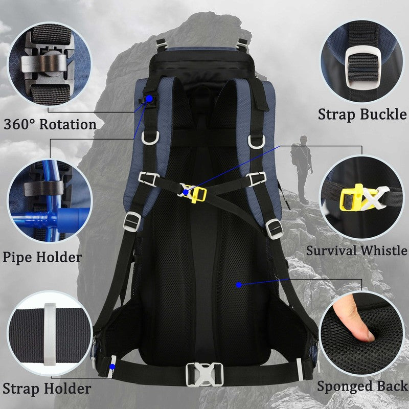 60L Hiking Camping Backpack Water Resistant with Rain Cover4