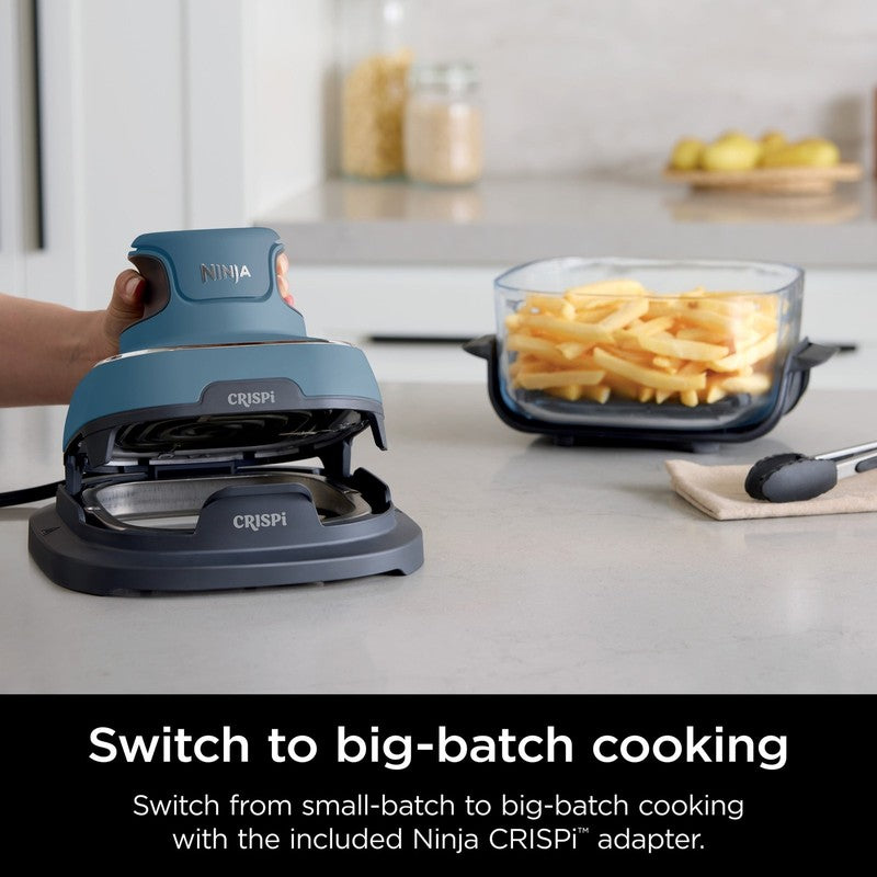 Crispi 3-in-1 Portable Air Fryer, 4QT & 5 Cup, Denim Blue FN100ND11