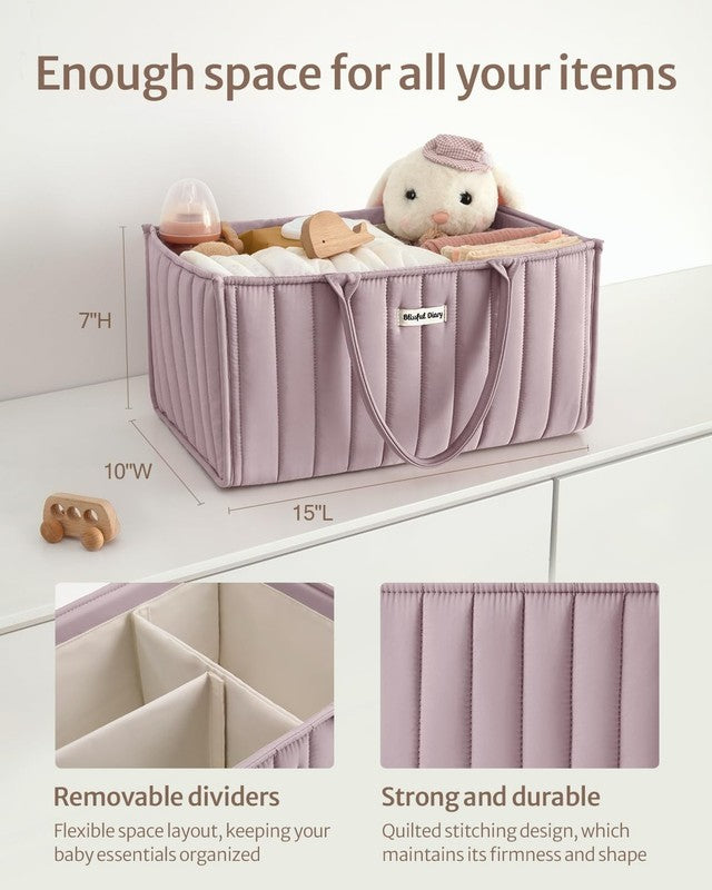 Baby Diaper Caddy Organizer Storage Basket Newborn Essentials Mauve2